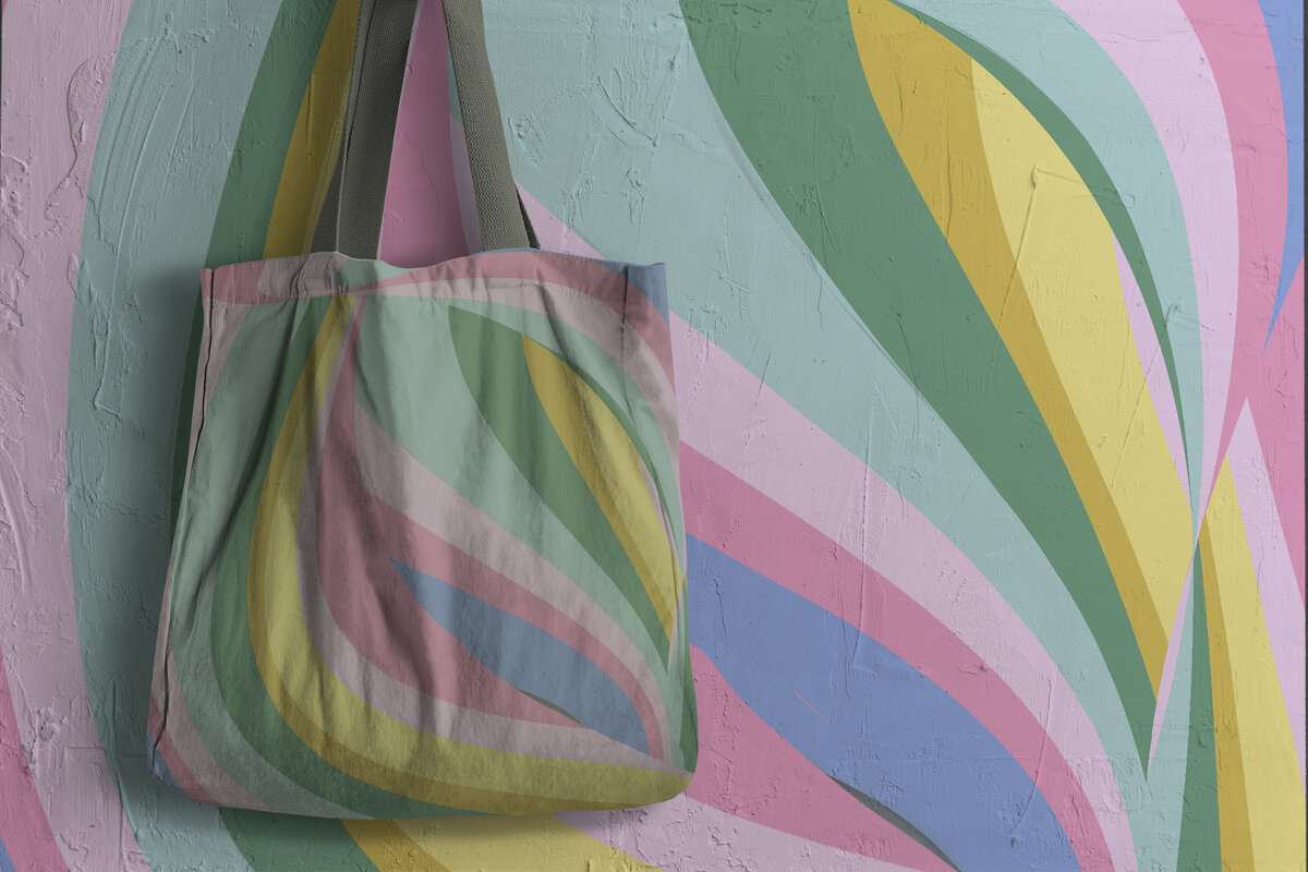 Screen printed tote bag